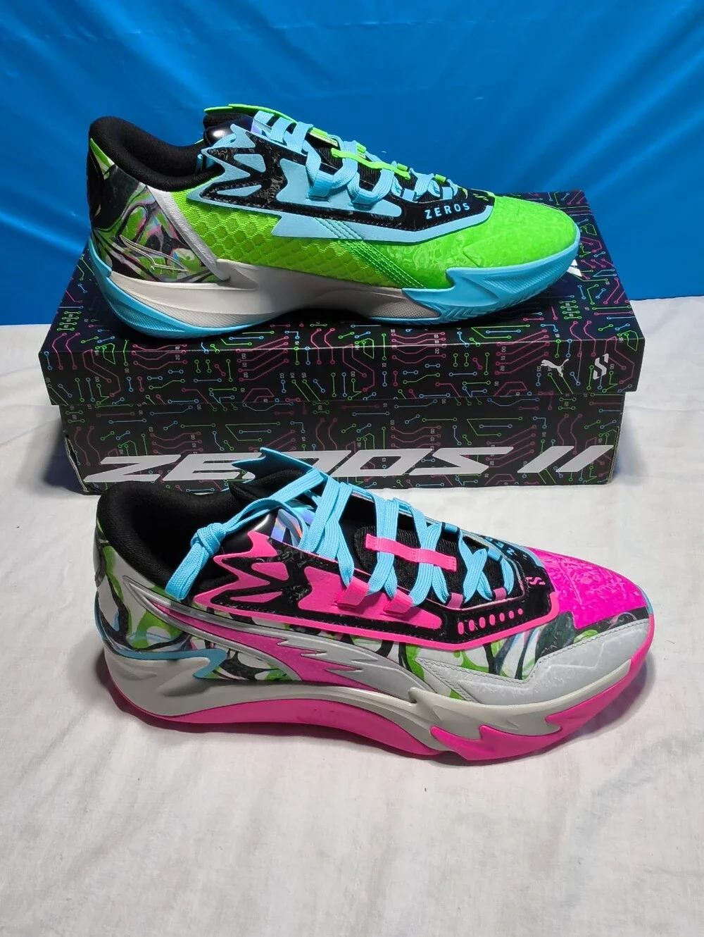 Puma Scoot Zeros II 2K Men's Size 12 Bright Aqua Basketball Shoes New In Box